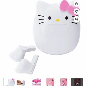 Hello Kitty White Earbuds with Pink Bow Charging Case